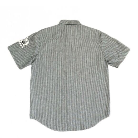 Harley Davidson Button Down Short Sleeve Shirt Striped Men's Year 2014 Size M - Picture 3 of 6